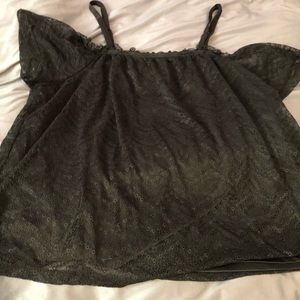 Black off the shoulder lace top